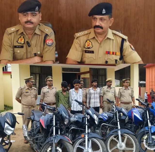 Sonbhadra News : चोरी की छह बाइक के साथ तीन वाहन चोर गिरफ्तार 