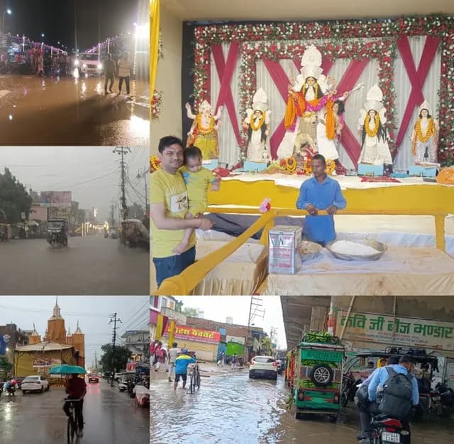 Sonbhadra News : महानवमी की शाम हुई बारिश ने श्रद्धालुओं की उम्मीदों पर फेरा 'पानी'