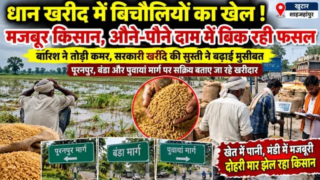 Shahjahanpur news : धान खरीद में बिचौलियों की सक्रियता के आरोप, बारिश से परेशान किसानों की बढ़ी मुश्किल