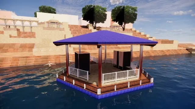 Varanasi News : गंगा में हेक्सागोनल आकार की मल्टीपर्पज़ फ्लोटिंग जेटी होगी स्थापित