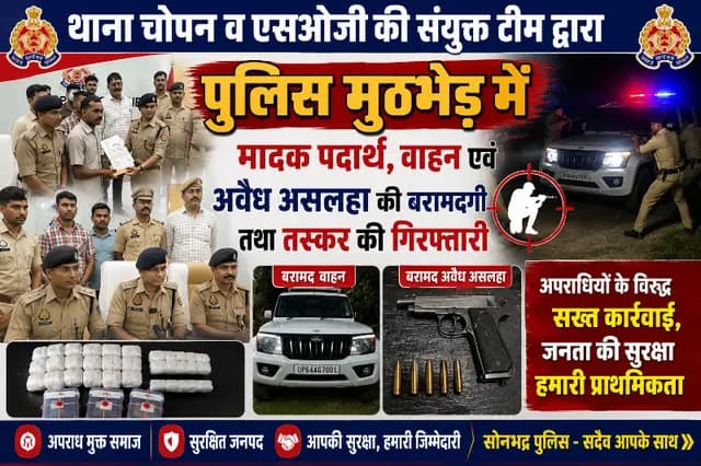 Sonbhadra News : नोटों की बारिश, गाड़ियों में टक्कर और फायरिंग.....फिल्मी स्टाइल में पुलिस ने अंतरराज्यीय नशा तस्कर को किया गिरफ्तार